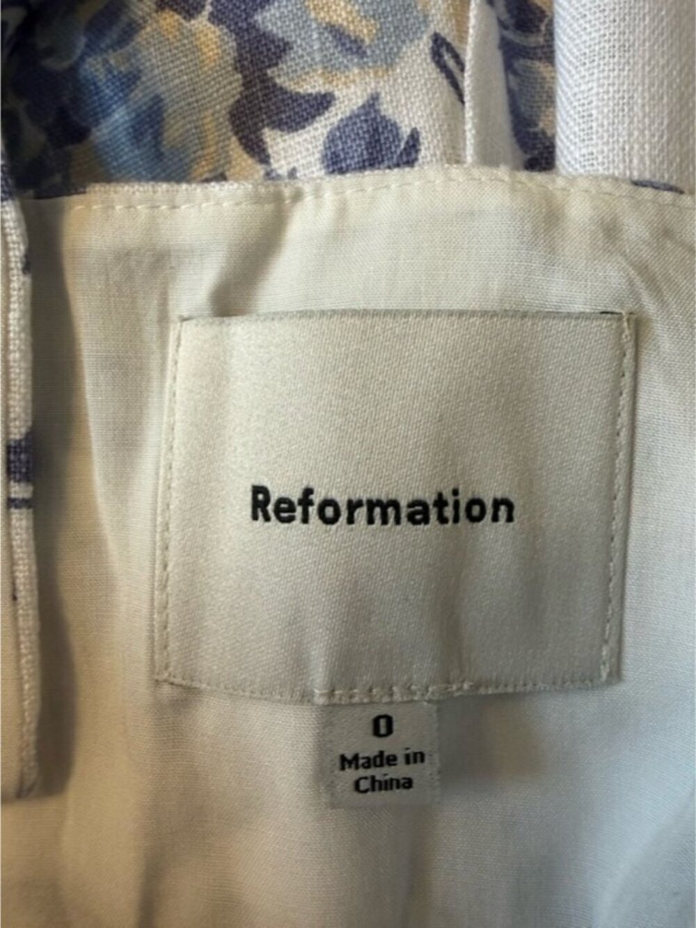 NEW Reformation Janu Midi Linen Dress Lana Floral Blue White | US 0 / UK 4 - Picture 9 of 15